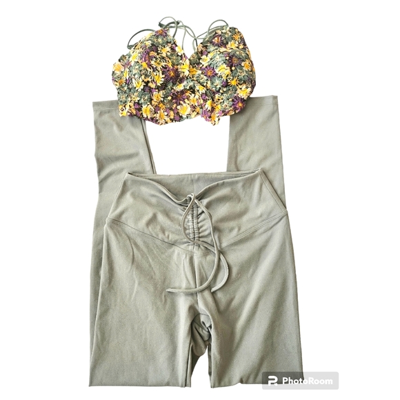 VS PINK RUCHED WAIST ADJUSTABLE LEGGINGS NWOT - Picture 5 of 6